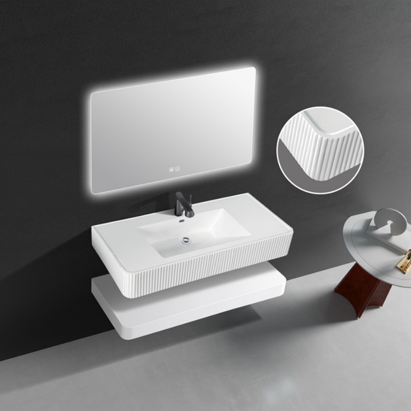 Bathroom Vanities Wholesale Double Layer Storage 3D Grille Design CR-0043-W