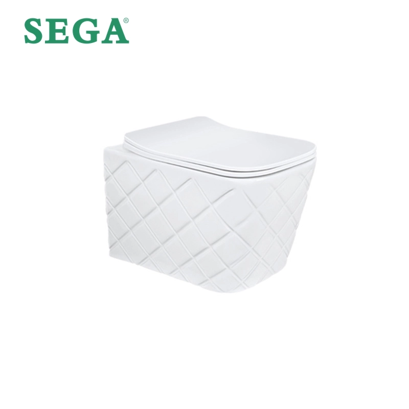 Wall-Mounted Toilet Wholesale, Designer Diamond Pattern Ceramic Toilet Custom (1)