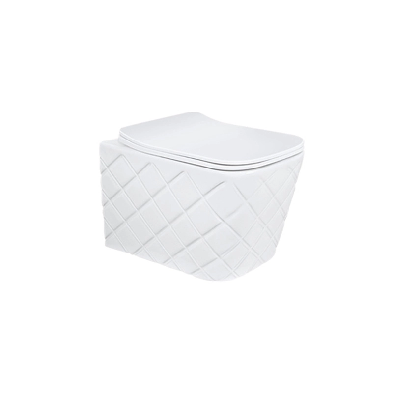 Wall-Mounted Toilet Wholesale, Designer Diamond Pattern Ceramic Toilet Custom (2)