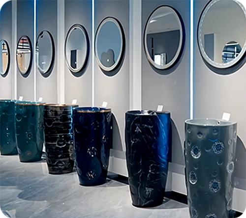 Wholesale exquisite sanitary ware sets with large pedestal basins