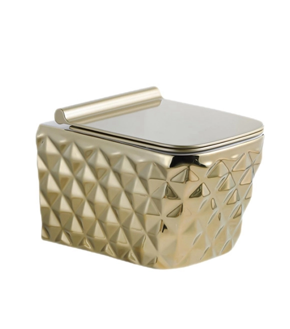 Wholesale gold glossy toilets with diamond pattern