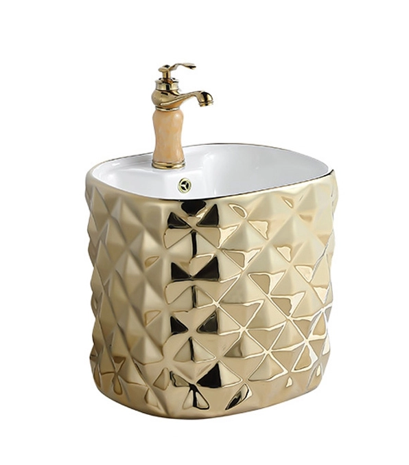 Wholesale gold washbasins with diamond pattern