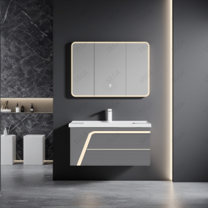 wholesale bathroom cabinets wall mounted gray bathroom vanity with sink custom SJ138P1-GG100
