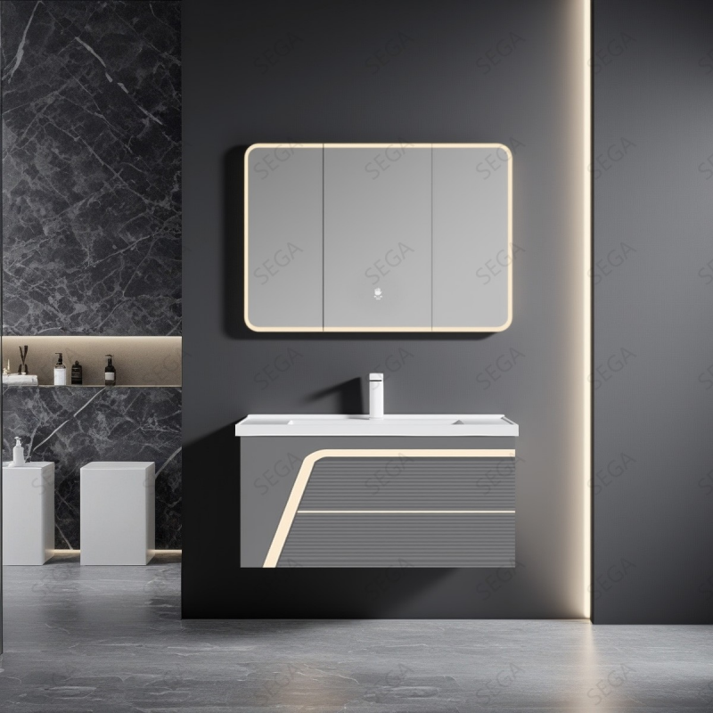 wholesale bathroom cabinets wall mounted gray bathroom vanity with sink custom SJ138P1-GG100
