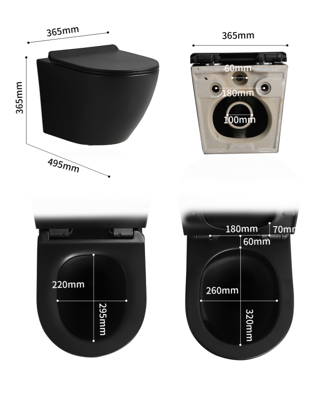 wholesale wall mounted toilet black K4881