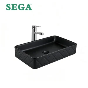 Ванная комната умывальник оптом, роскошный матовый черный алмаз поверхности столешницы бассейн поставщик 5174