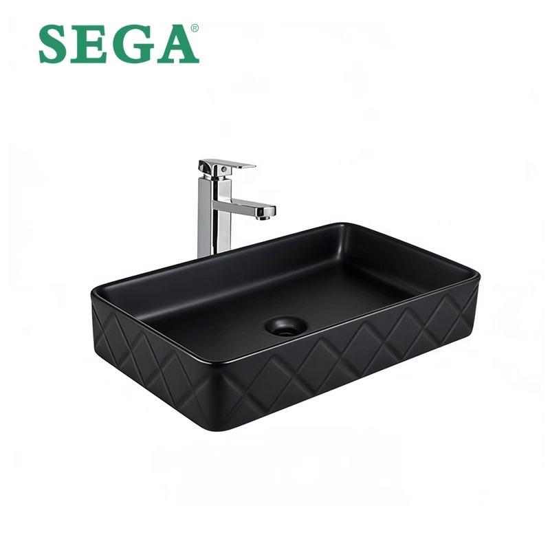 Ванная комната умывальник оптом, роскошный матовый черный алмаз поверхности столешницы бассейн поставщик 5174