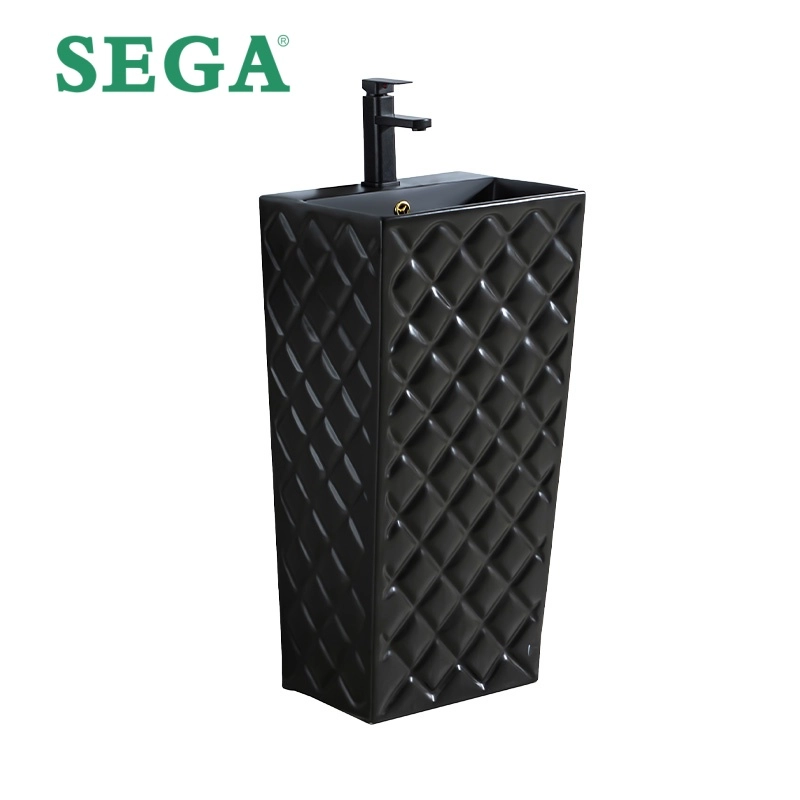 Black Pedestal Basin Custom, Diamond Designer Floor-Standing Sink in Bulk P-7174L