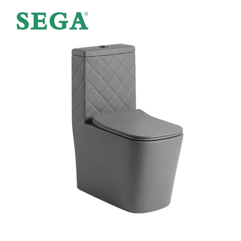 Wholesale Toilet One-Piece Matte Gray, Patented 3D Diamond Texture Dual-Flush Toilet Custom M-9174