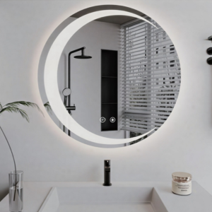 custom made bathroom mirrors with led lights round supplier Y-003