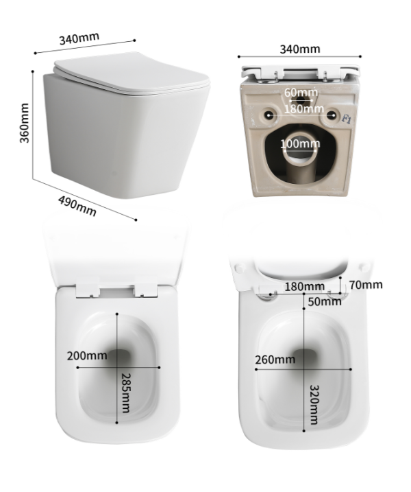 custom wall-mounted commode toilet K-4886