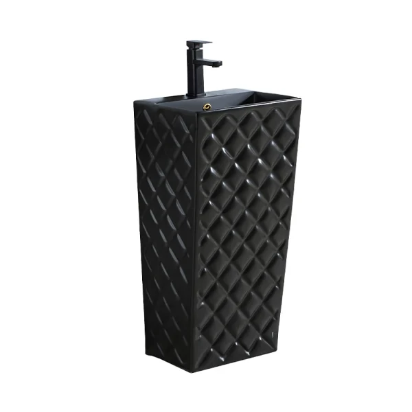 Black Pedestal Basin Custom, Diamond Designer Floor-Standing Sink in Bulk