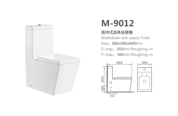 toilettes modernes en gros à une pièce M-9012 (2)