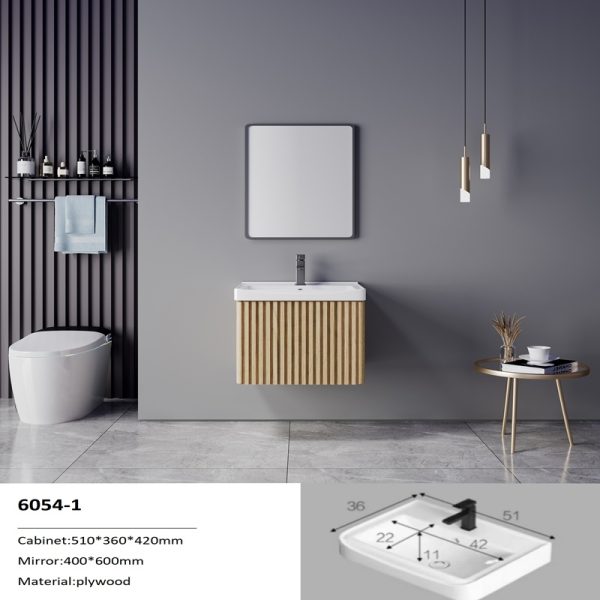Custom Plywood Bathroom Cabinet SJW2001 burlywood-1