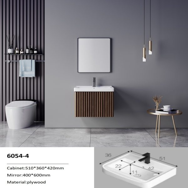 Custom Plywood Bathroom Cabinet SJW2001 darkwalnut-2