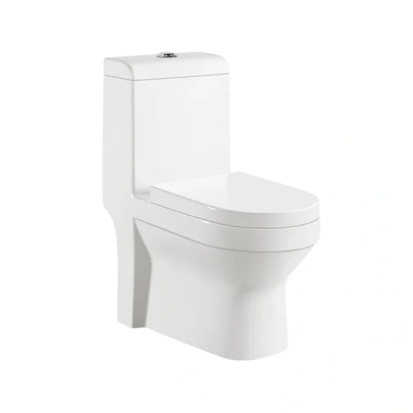 Custom One-Piece Toilet with Washdown Flushing System, White Ceramic Bathroom Commode M-9005