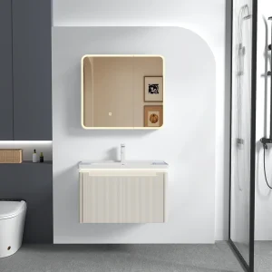 Großhandel: Waschtische für Badezimmer – Weiße Badezimmerschränke im schwebenden PVC-Design SJP1047