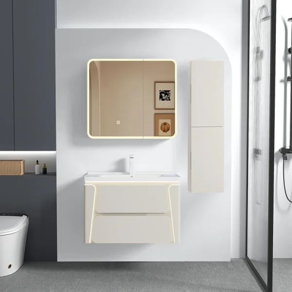 Manufacturer PVC Bathroom Cabinets SJP1048-80亮灯