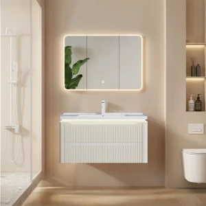 Großhandel: PVC-Waschtisch im geriffelten Design mit LED-Beleuchtung – modernes, geriffeltes, wasserdichtes Design SJP1002